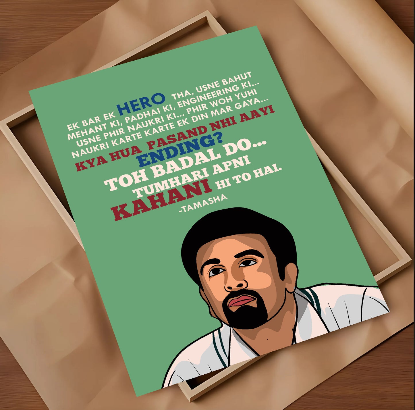 Tamasha Movie Artwork Bollywood | Poster | Frame | Canvas