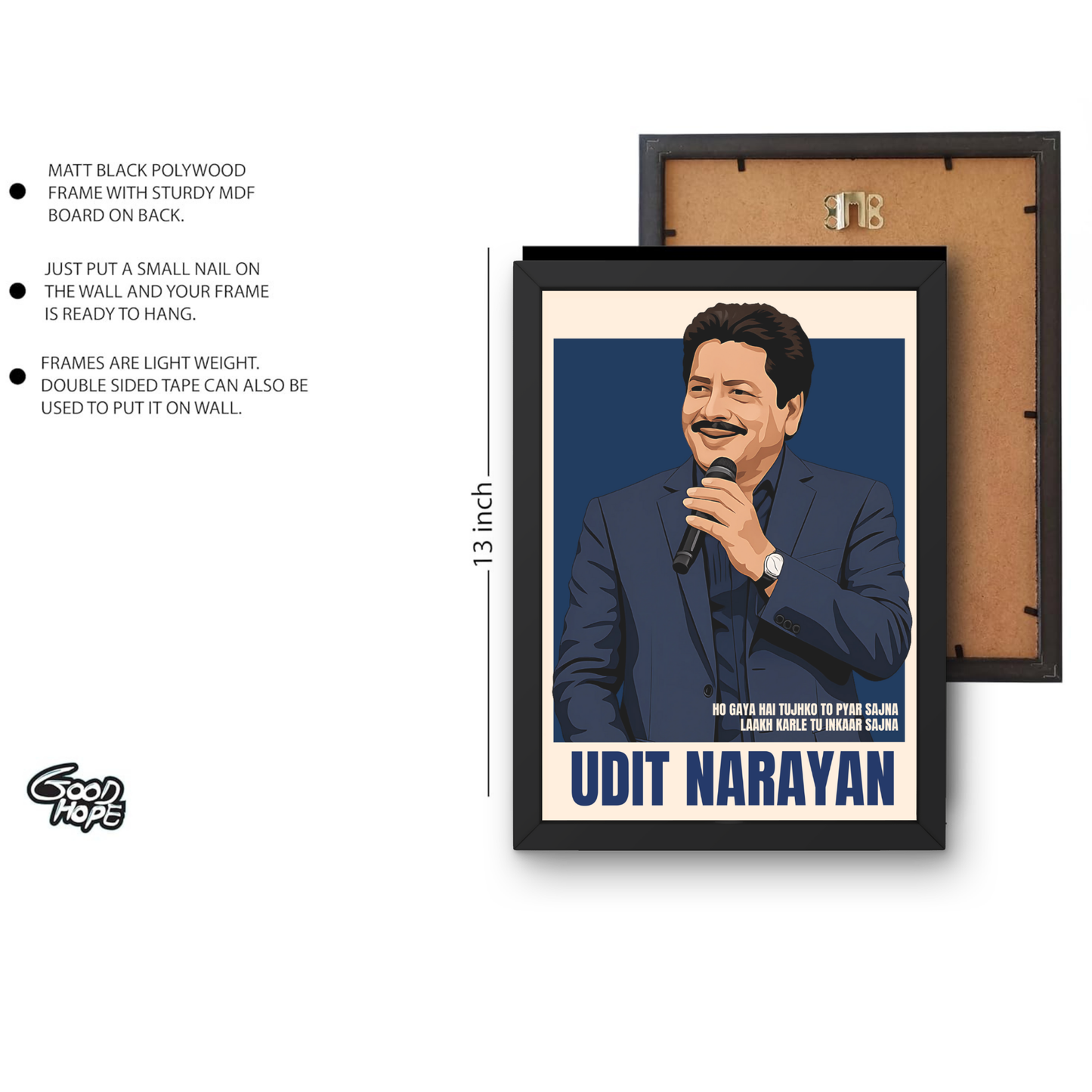 Udit Narayan Poster – Bollywood Playback Singer Wall Art – Framed | Canvas | Poster Print