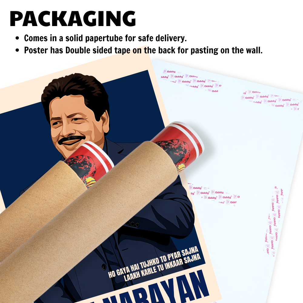 Udit Narayan Poster – Bollywood Playback Singer Wall Art – Framed | Canvas | Poster Print