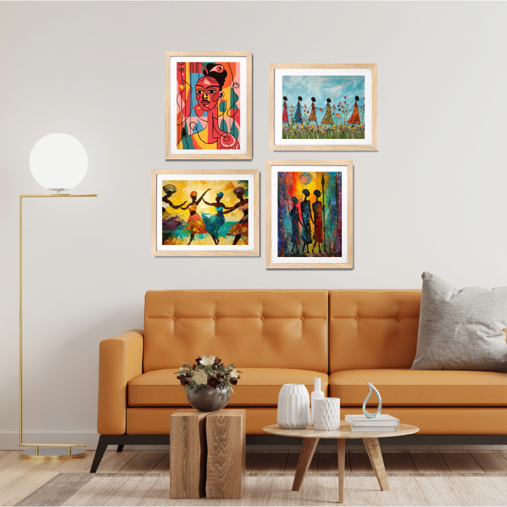 Good Hope Set of 4 Frame Vangogh Wall Art Paintings for Home Decoration, Living Room, Bedroom, Kitchen, and Office Wall Decoration Classic Aesthetic Wood Art