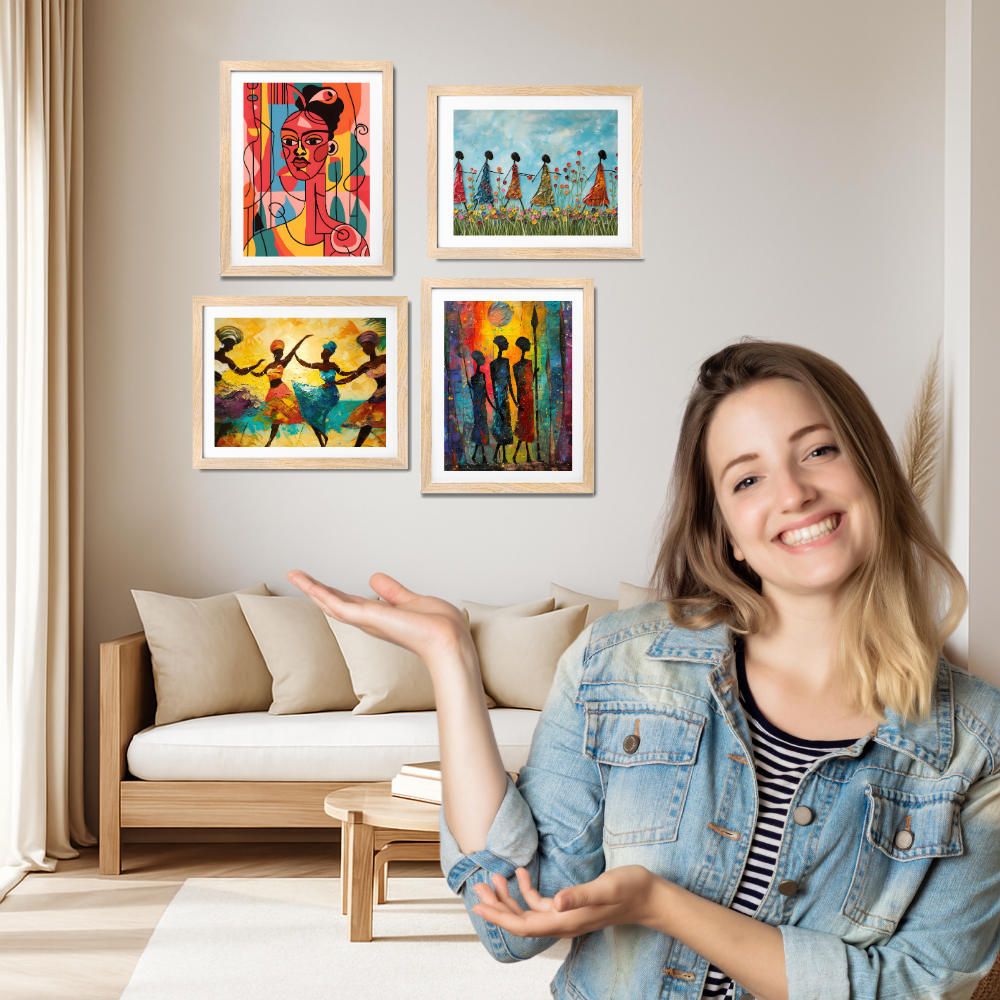 Good Hope Set of 4 Frame Vangogh Wall Art Paintings for Home Decoration, Living Room, Bedroom, Kitchen, and Office Wall Decoration Classic Aesthetic Wood Art