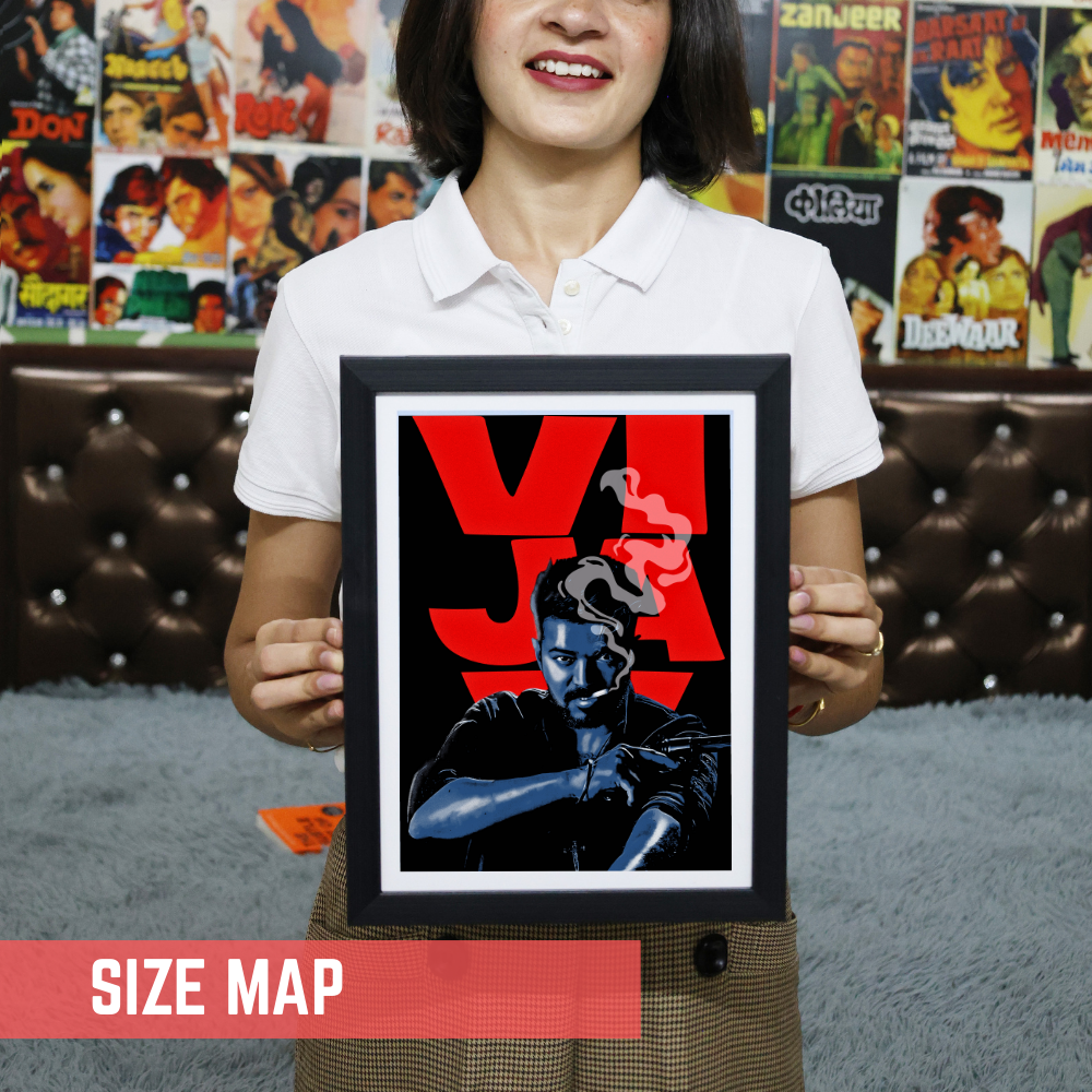 Actor Vijay Frame Poster, Tamil Movie Framed Poster, Tamil Movie Posters, Vijay Master Actors Posters for wall decor, om decor, Living aera, Dining hall Tamil Cinema wall art
