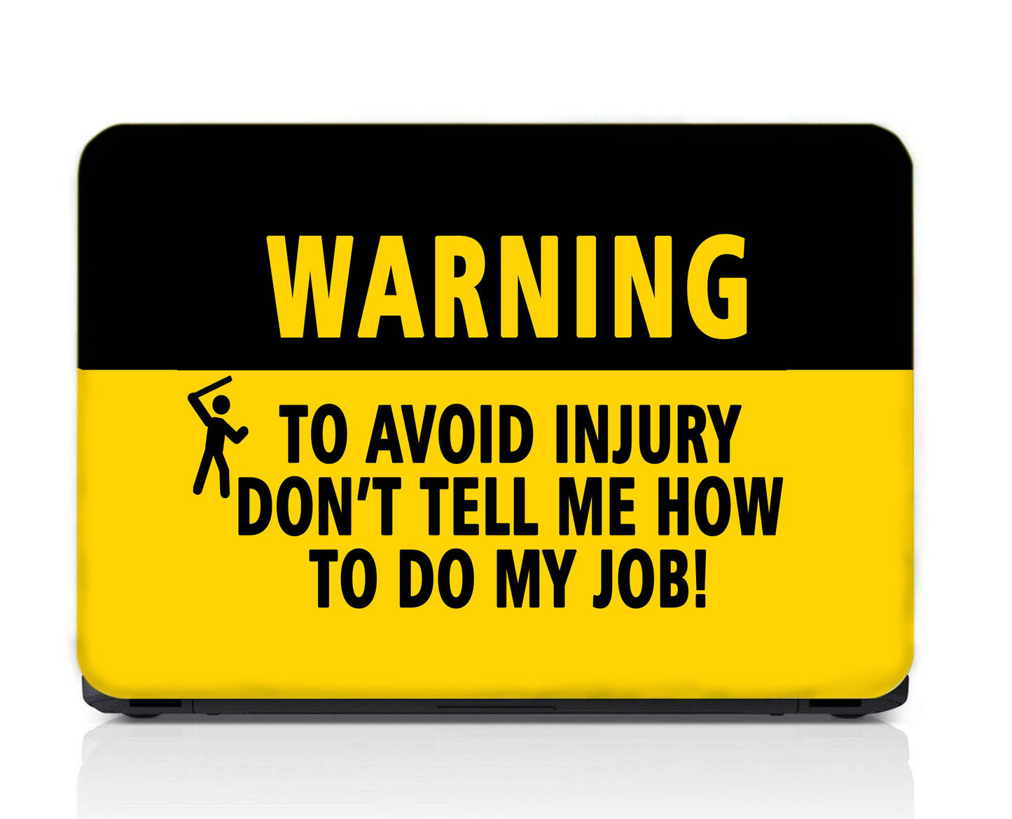 WarningInjury Black & Yellow Color Waterproof Laptopskin