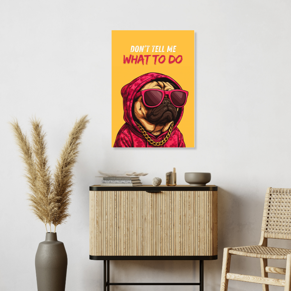 Dog Funny Quote Pop Art Painting Poster, Classic Wall Art for Home & Office living Room Bedroom decor Gift Wallpaper Paintings Stickers included glue dot For Adhesive