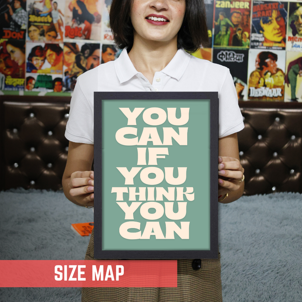 Aesthetic Motivational Quotes Painting Poster Motivationn Quote Posters Inspiring Lines Stickers for Students Study room Library decoration Living roomkitchen Dining hall & Office wall decor with frame or without framed You Can If You Think You Can