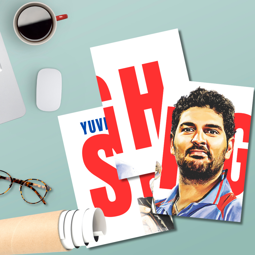 Yuvraj Singh 3-Piece Poster | Indian Cricket Legend Wall Art