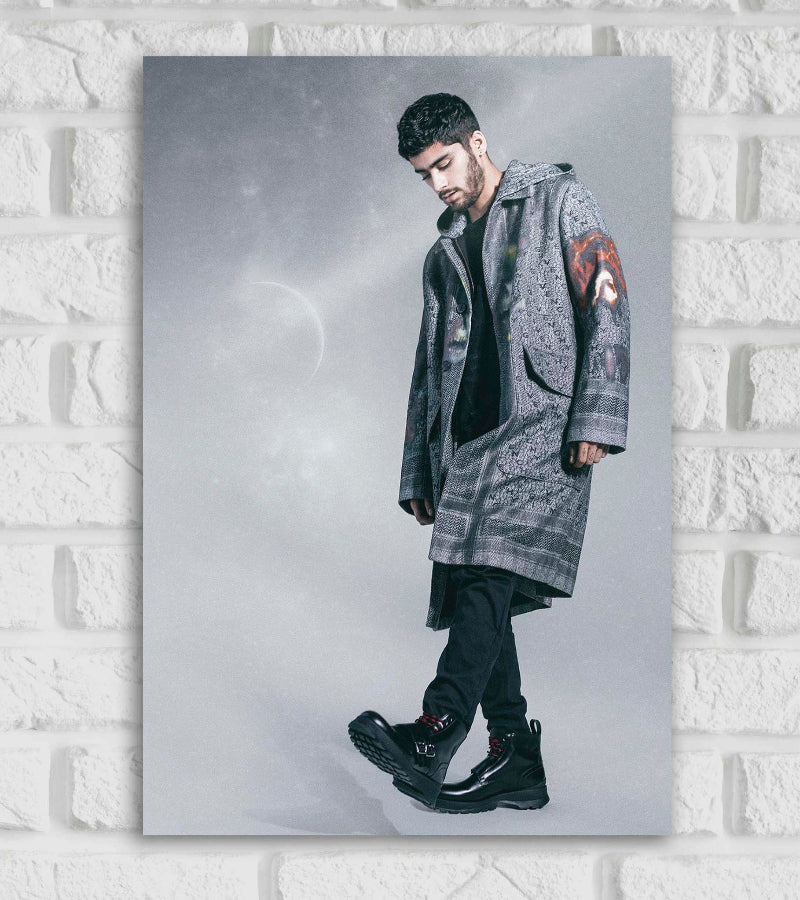 Zayn English Singer-Songwriter Pop Art Music Artist Artwork Popular Singers Singing illustration Hollywood Songs Black Color Matte Finish Beautiful Wall Decor Framed Poster