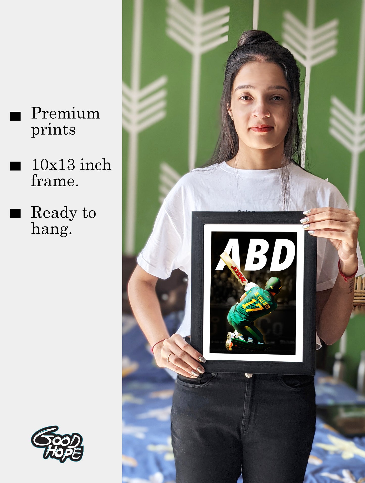 AB De Villiers Artwork Cricket | Poster | Frame | Canvas