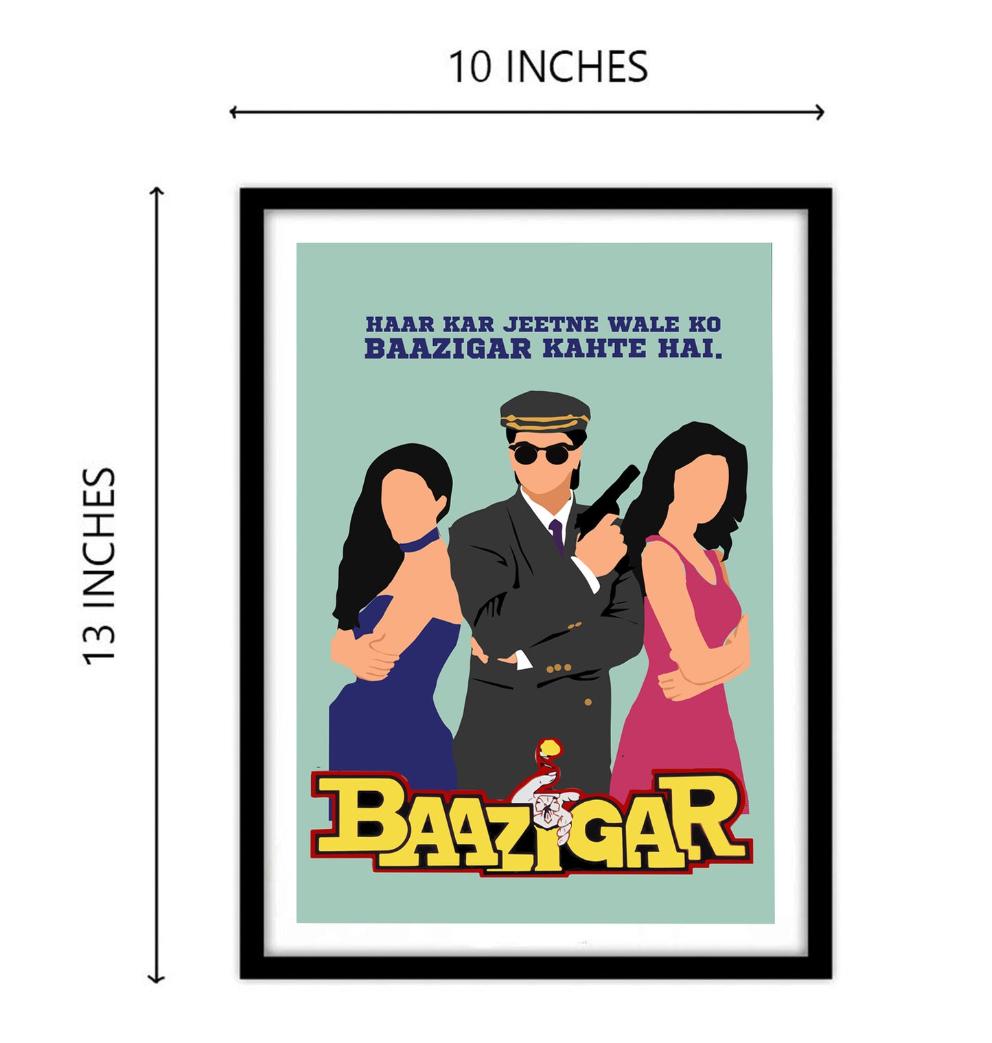 Baazigar Movie Shahrukh Khan Artwork Bollywood | Poster | Frame | Canvas