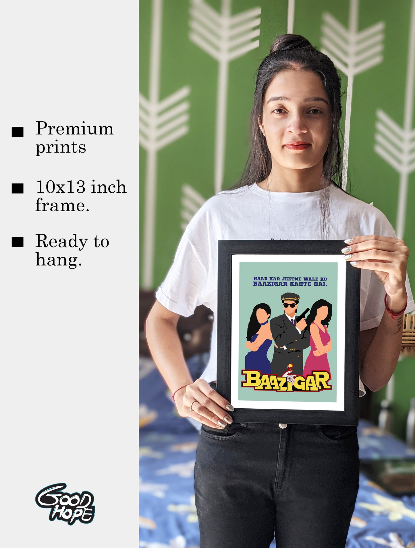 Baazigar Movie Shahrukh Khan Artwork Bollywood | Poster | Frame | Canvas