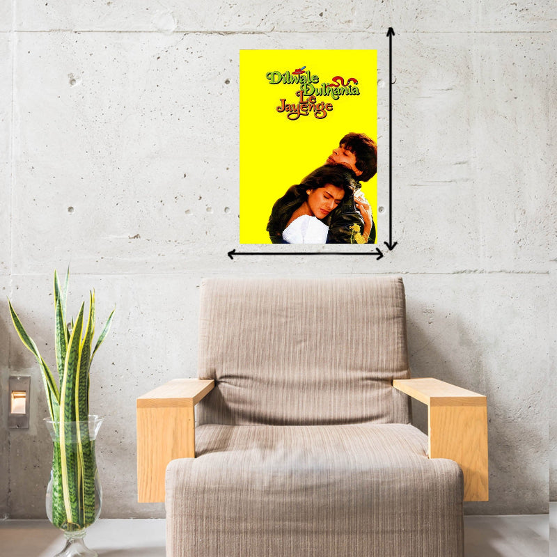DDLJ Movie Shahrukh Khan Artwork Bollywood Movie Frame Poster Movie Quote Wall Art Decor Photo Frames Poster Canvas For Bedroom Living Room Decoration Home Office wall Poster Gift