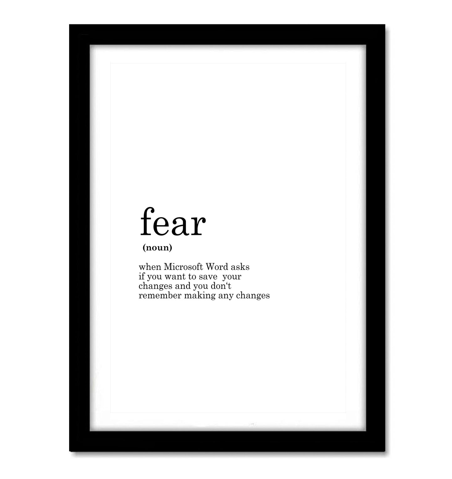 Fear Funny Dictionary Art work