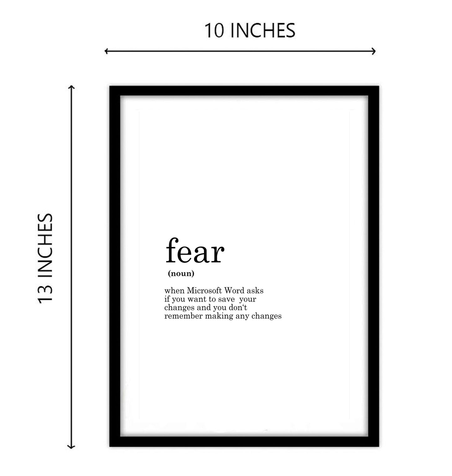 Fear Funny Dictionary Art work
