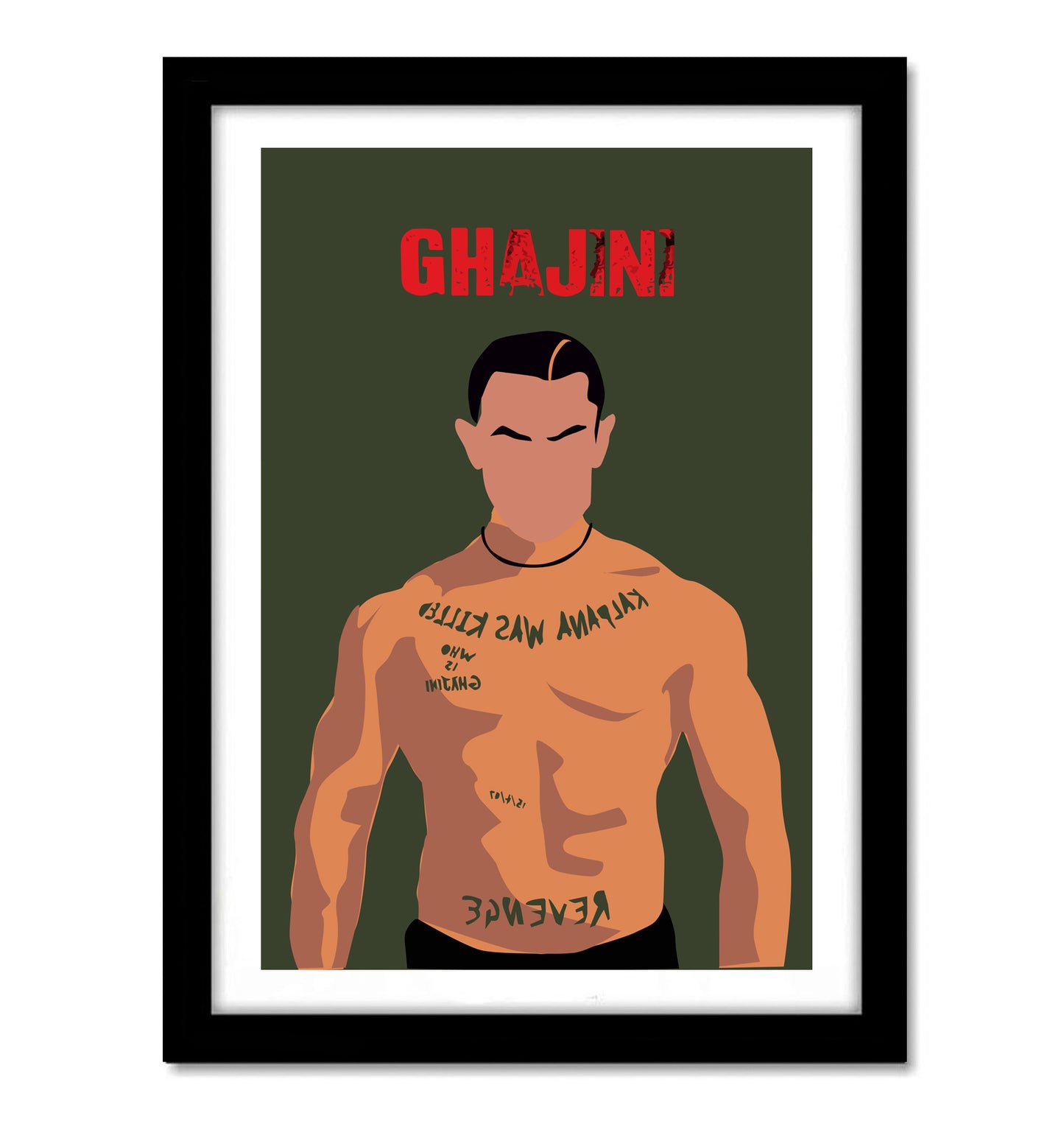 Ghajini Movie Amir Khan Artwork Bollywood | Poster | Frame | Canvas