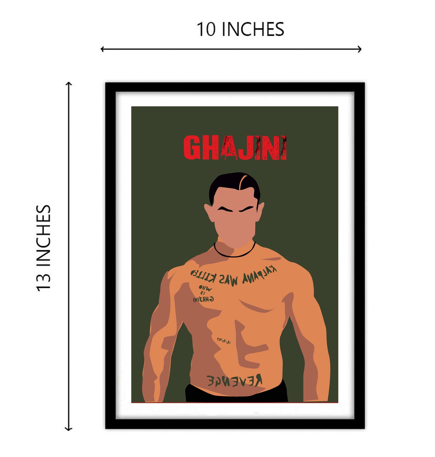 Ghajini Movie Amir Khan Artwork Bollywood | Poster | Frame | Canvas