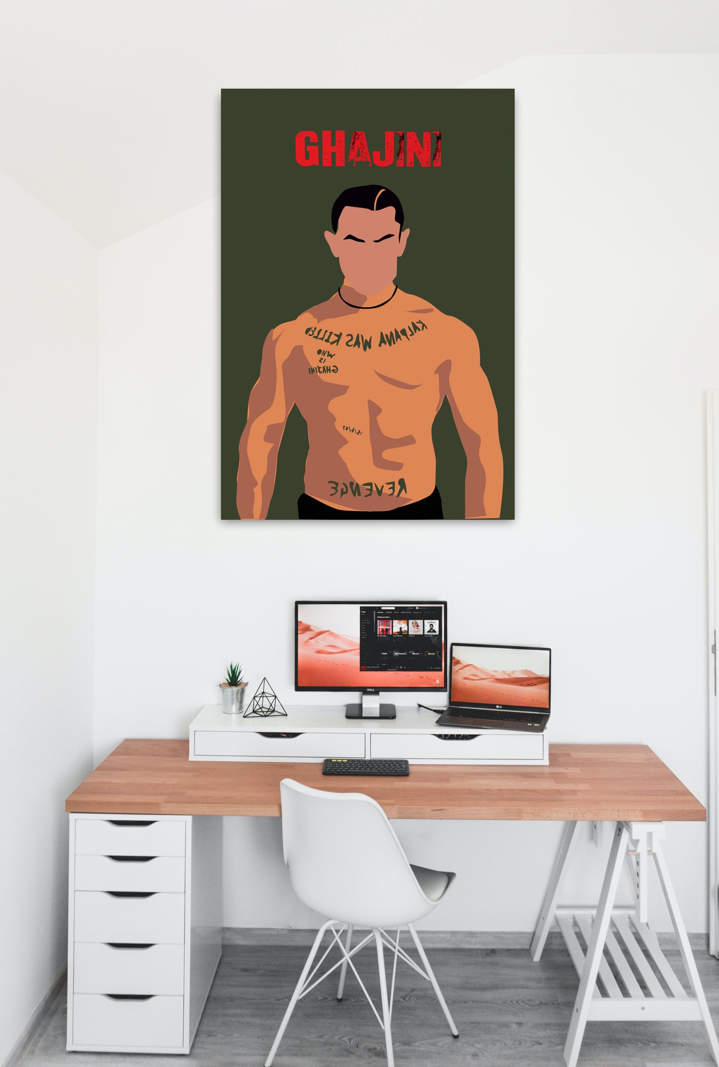Ghajini Movie Amir Khan Artwork Bollywood | Poster | Frame | Canvas