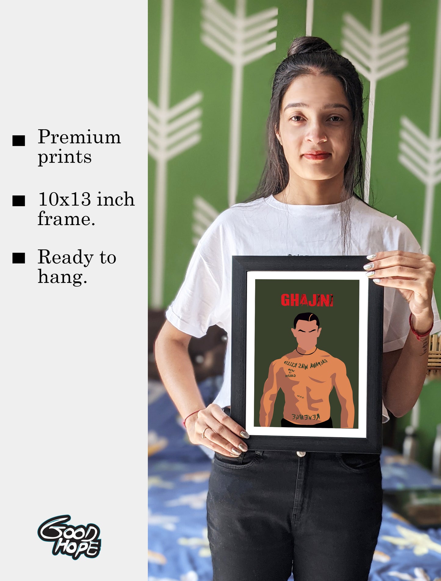 Ghajini Movie Amir Khan Artwork Bollywood | Poster | Frame | Canvas