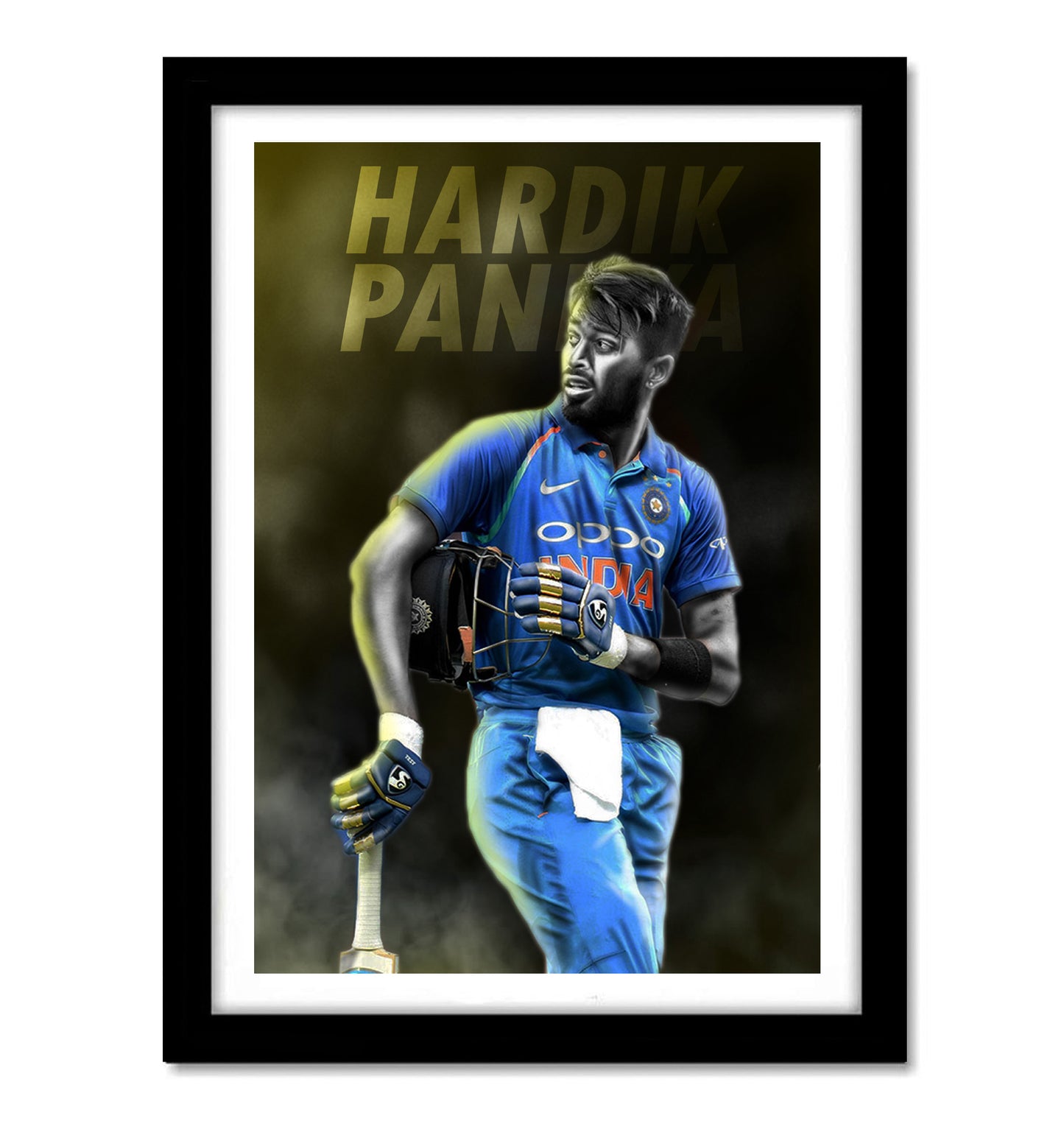 Hardik Pandya Artwork Cricket | Poster | Frame | Canvas