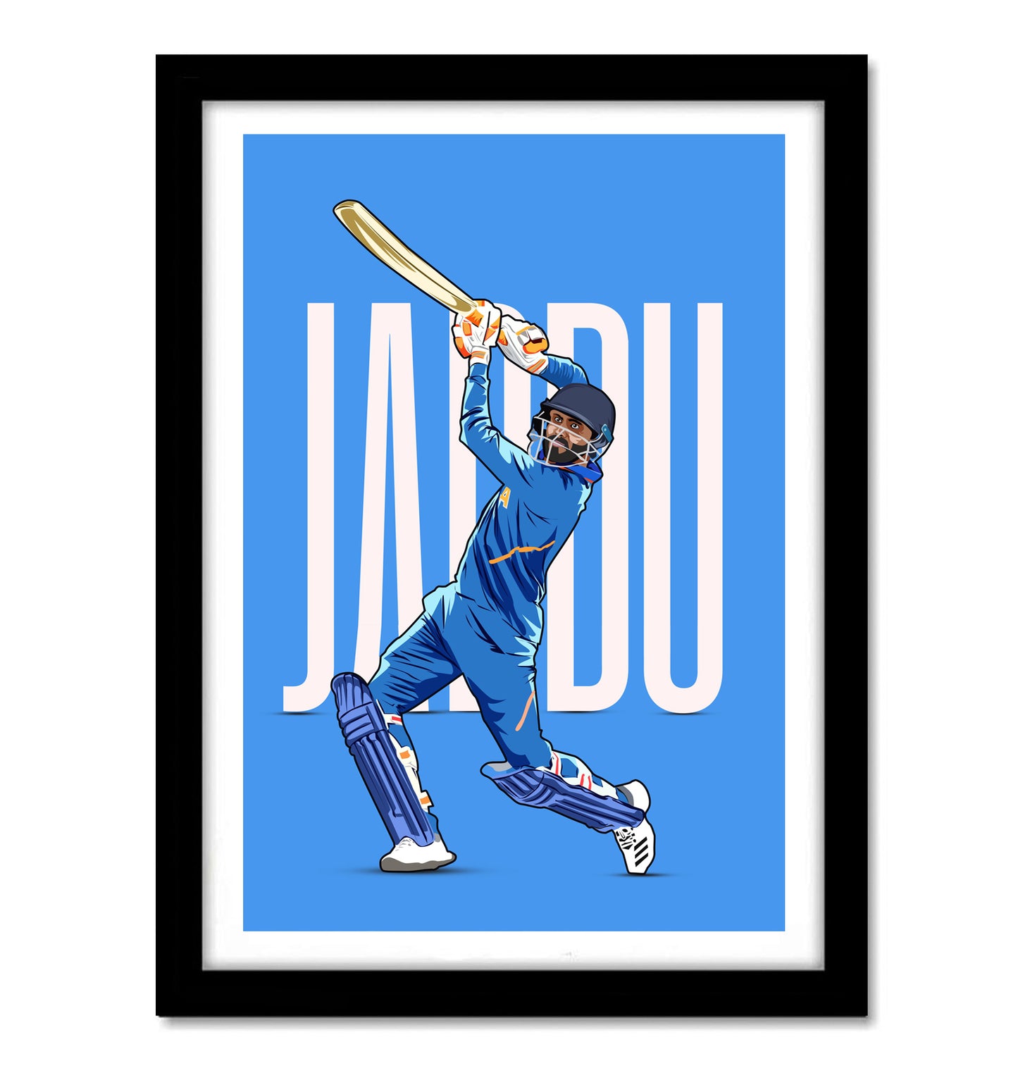 Ravindra Jadeja Artwork Cricket | Poster | Frame | Canvas