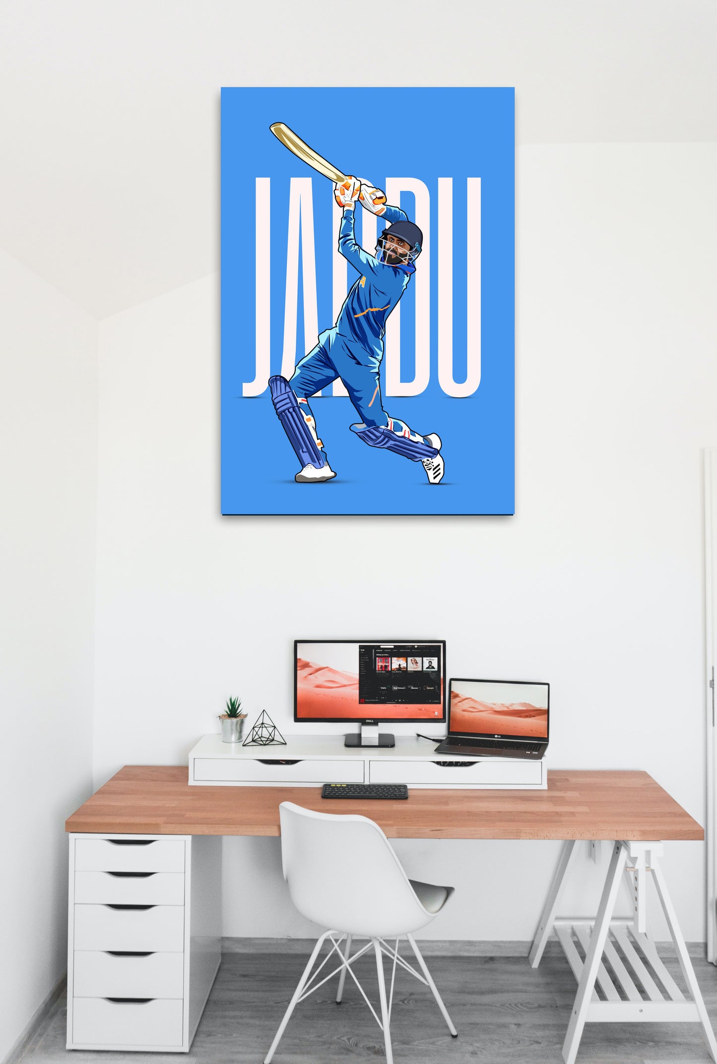 Ravindra Jadeja Artwork Cricket | Poster | Frame | Canvas