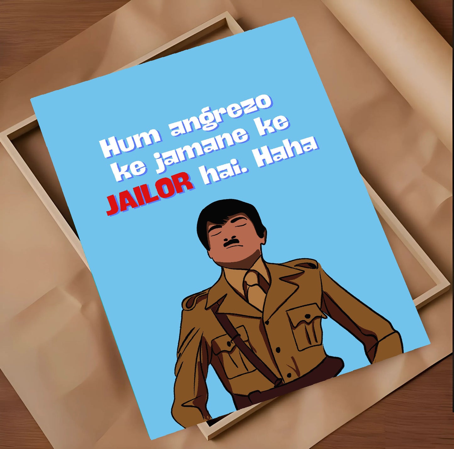 sholay Movie Jailor Funny Artwork Bollywood | Poster | Frame | Canvas