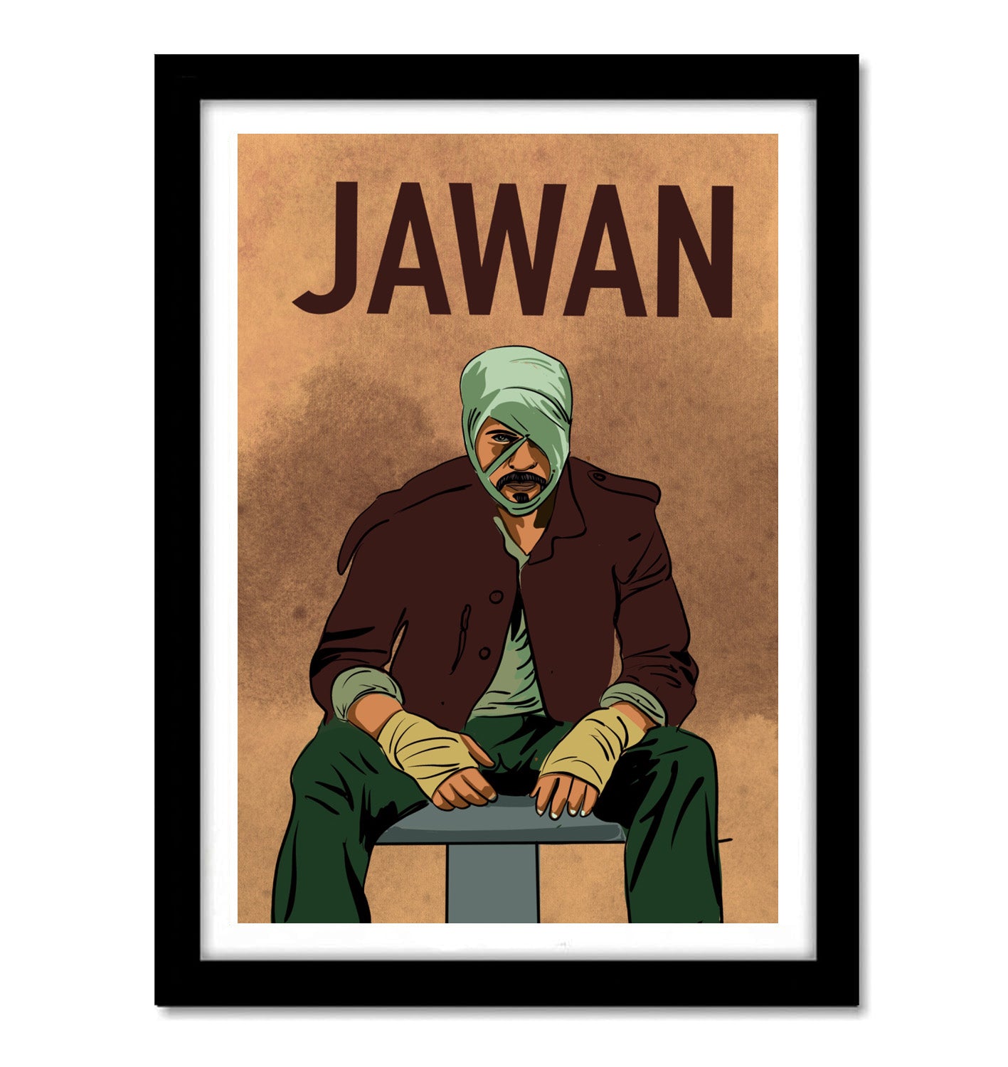 Jawan Movie Shahrukh Khan Artwork Bollywood | Poster | Frame | Canvas