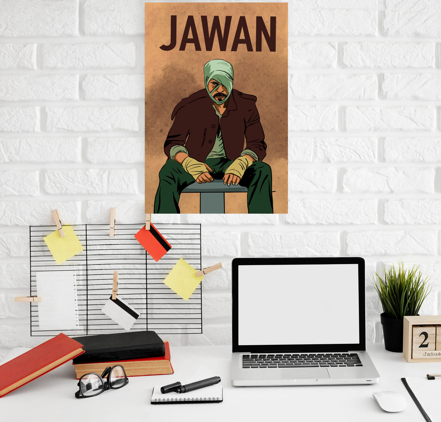 Jawan Movie Shahrukh Khan Artwork Bollywood | Poster | Frame | Canvas