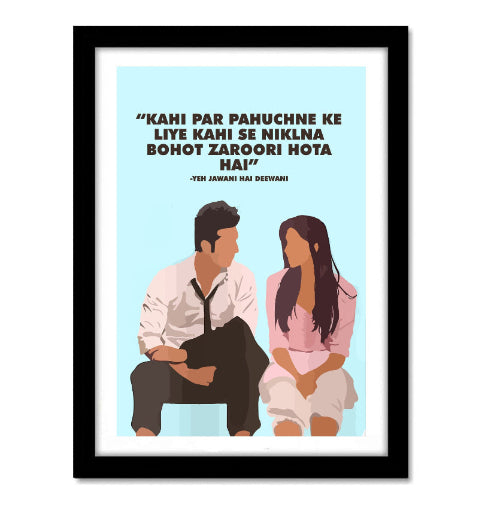Ye Jawani Hai Deewani Movie Frame Poster Bollywood Movies Motivational Quote Wall Art Decor Ranbeer Kapoor Photo Frames Actress Deepika PadukonPosters Canvas Painting For Restraunt Cafe Students Bedroom Living Room Decoration Home Office wall Poster Gift, ye jawani ye diwani movie poster, yeh jawaani hai deewani movie poster, yeh jawaani hai deewani movie poster hd, yeh jawaani hai deewani movie dialogues poster, yeh jawaani hai deewani poster, yeh jawaani hai deewani poster hd, yeh jawaani hai deewani