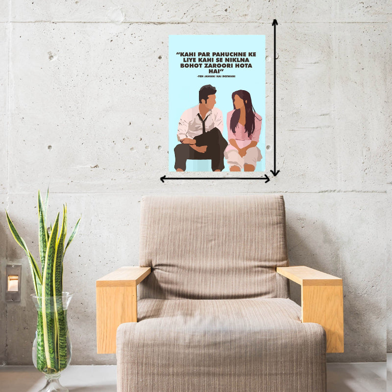 Ye Jawani Hai Deewani Movie Frame Poster Movie Quote Wall Art Decor Photo Frames Poster Canvas For Bedroom Living Room Decoration Home Office wall Poster Gift