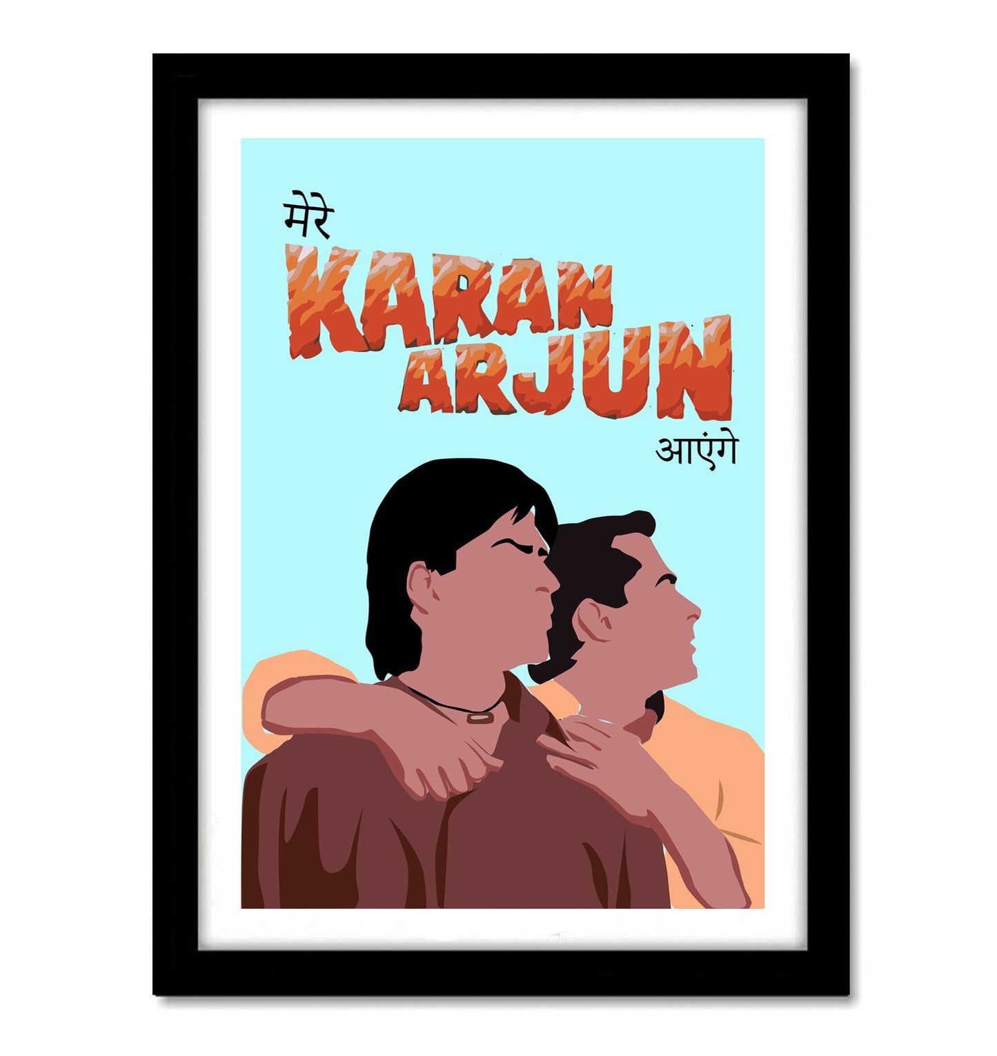 karan Arjun Movie Salman, shahrukh Khan Artwork Bollywood | Poster | Frame | Canvas