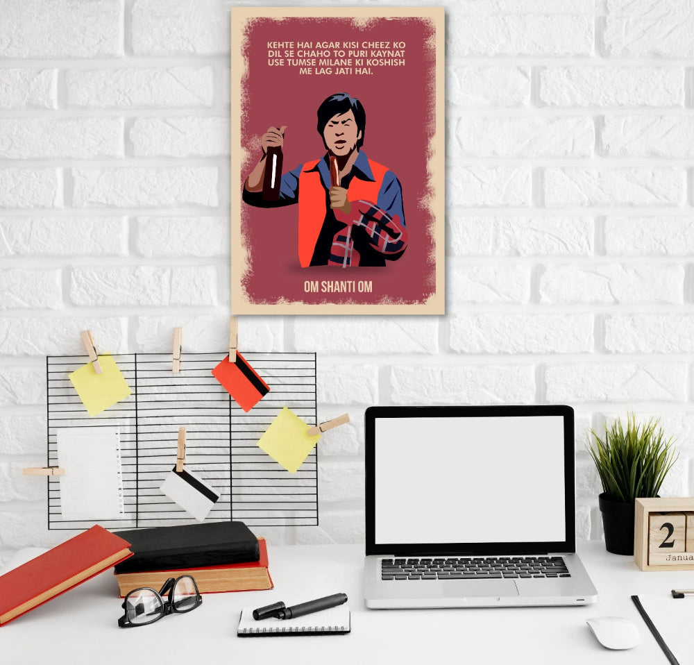 Om Shanti Om Movie Frame Poster Movie Quote Wall Art Decor Photo Frames Poster Canvas For Bedroom Living Room Decoration Home Office wall Poster Gift