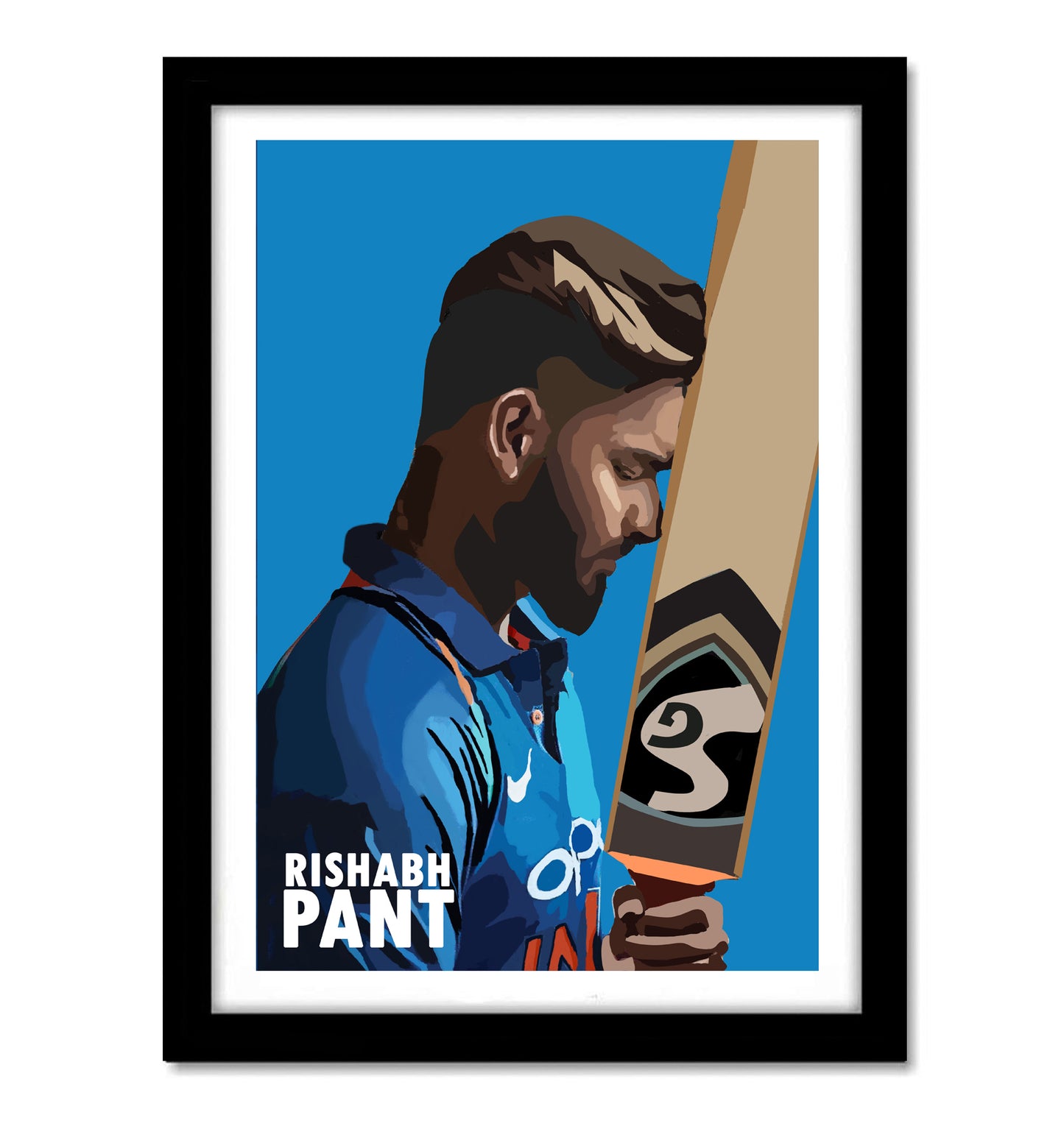 Rishabh Pant Artwork Cricket | Poster | Frame | Canvas