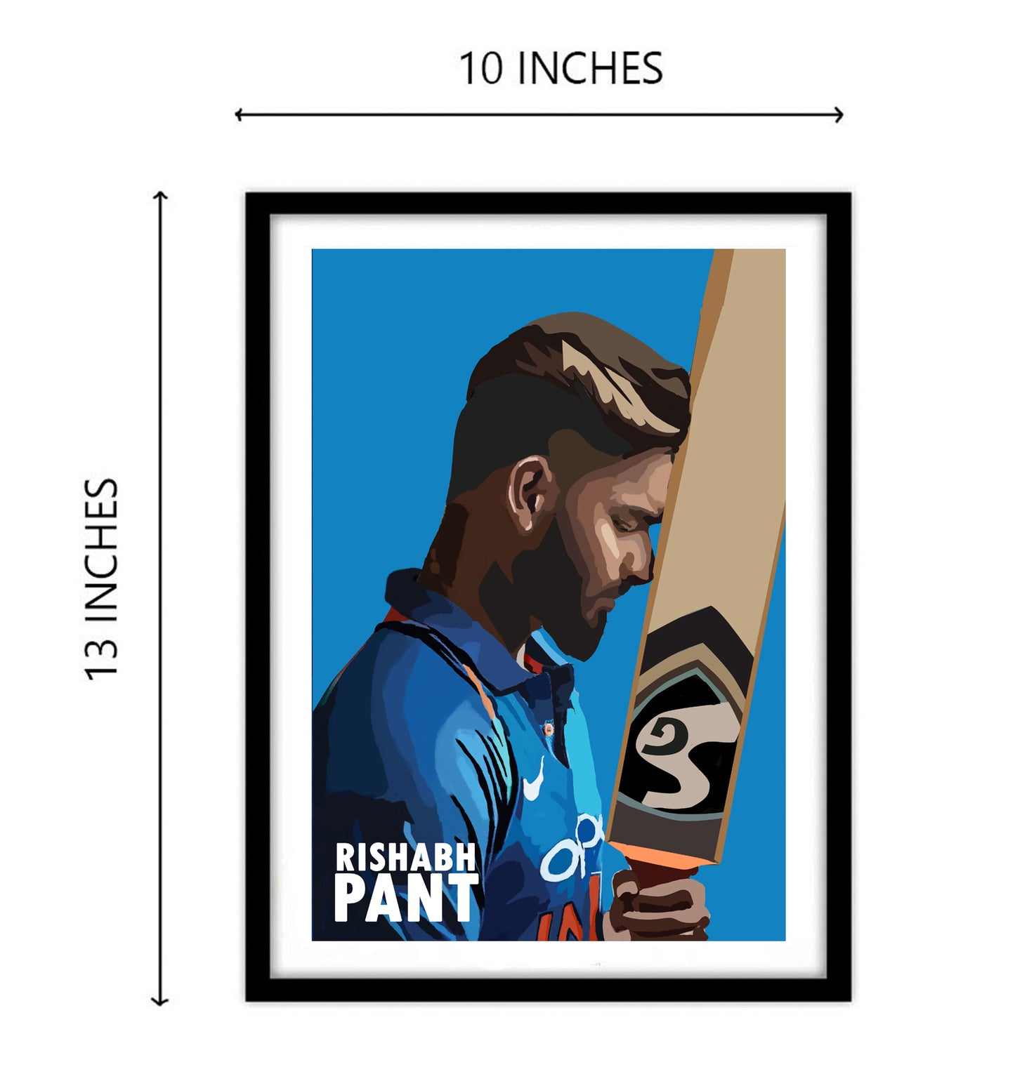Rishabh Pant Artwork Cricket | Poster | Frame | Canvas