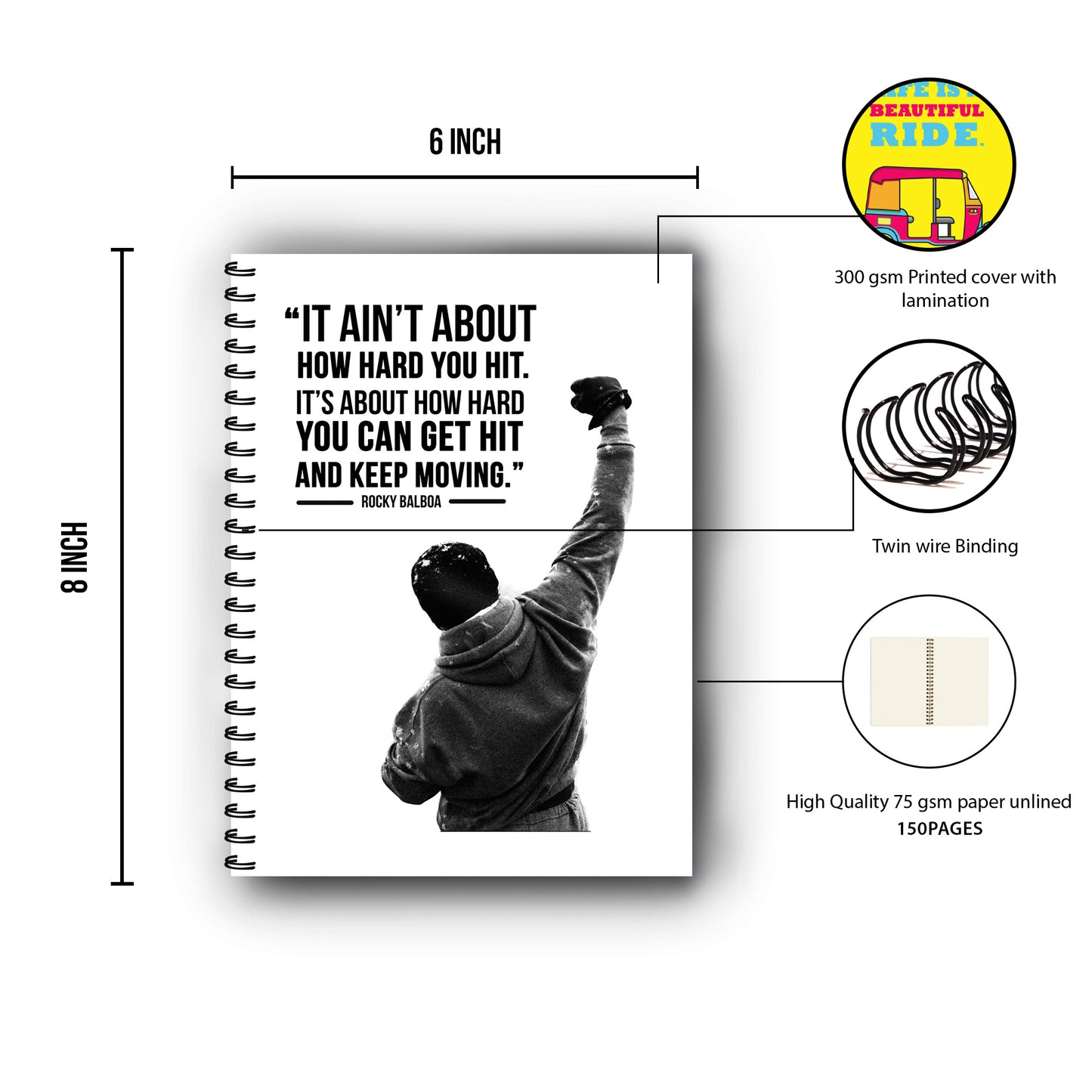 Rocky Balboa Printed Notebook