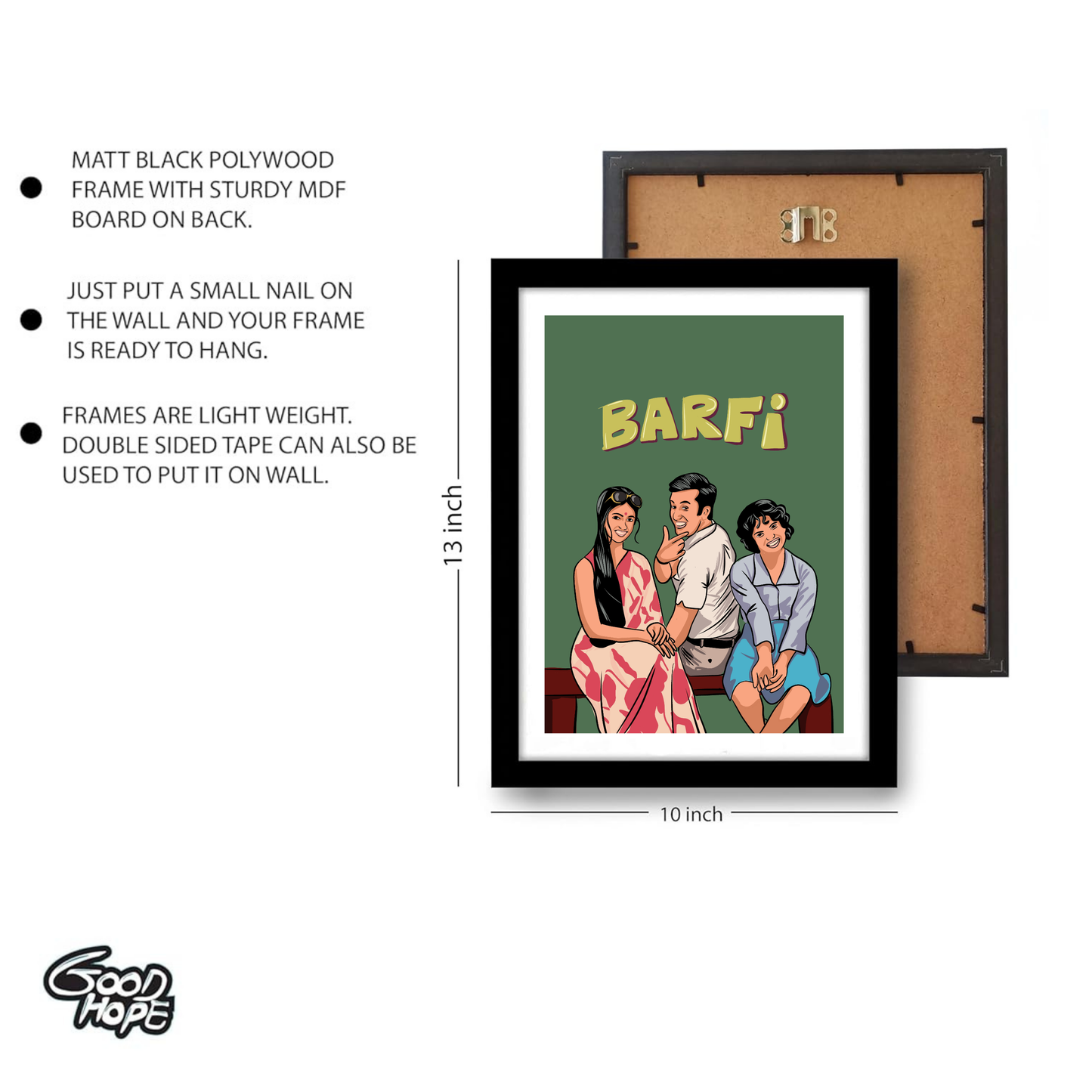 Barfi Movie Ranbir Kapoor Artwork Bollywood | Poster | Frame | Canvas