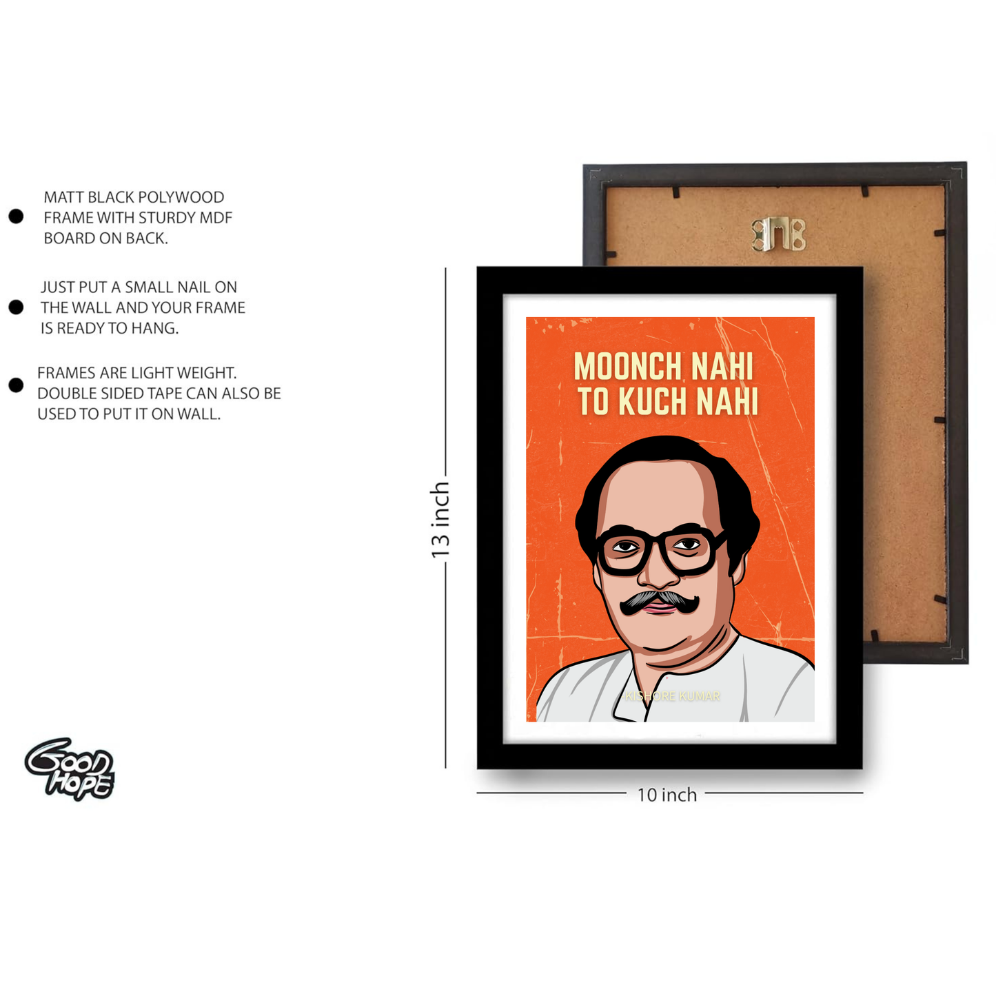 Kishor Kumar Classic Singer, Actor Artwork Bollywood | Poster | Frame | Canvas