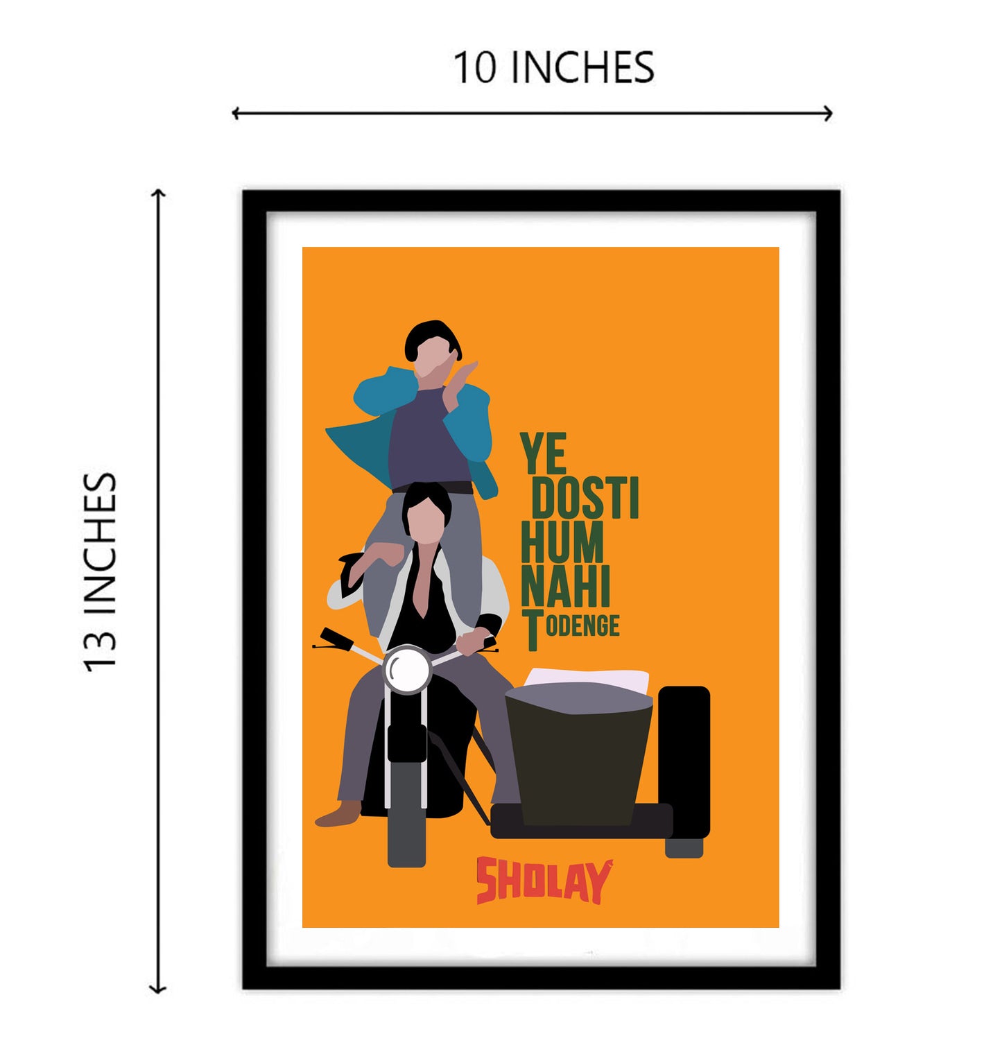 Sholay Movie Artwork Bollywood | Poster | Frame | Canvas