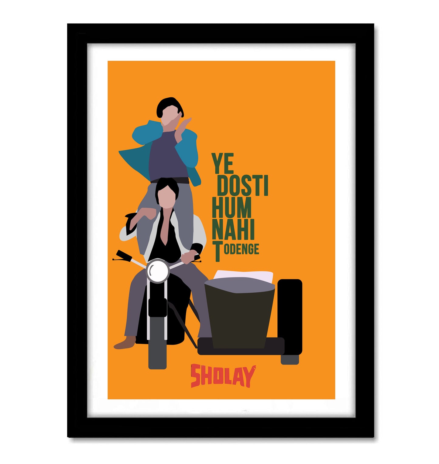 Sholay Movie Artwork Bollywood | Poster | Frame | Canvas