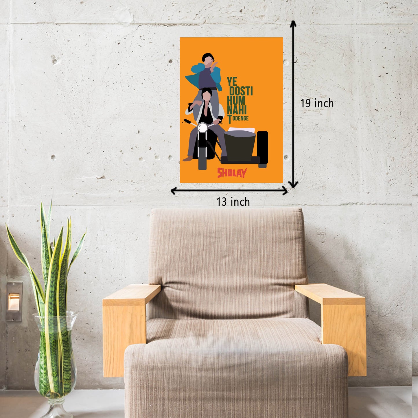 Sholay Movie Artwork Bollywood | Poster | Frame | Canvas