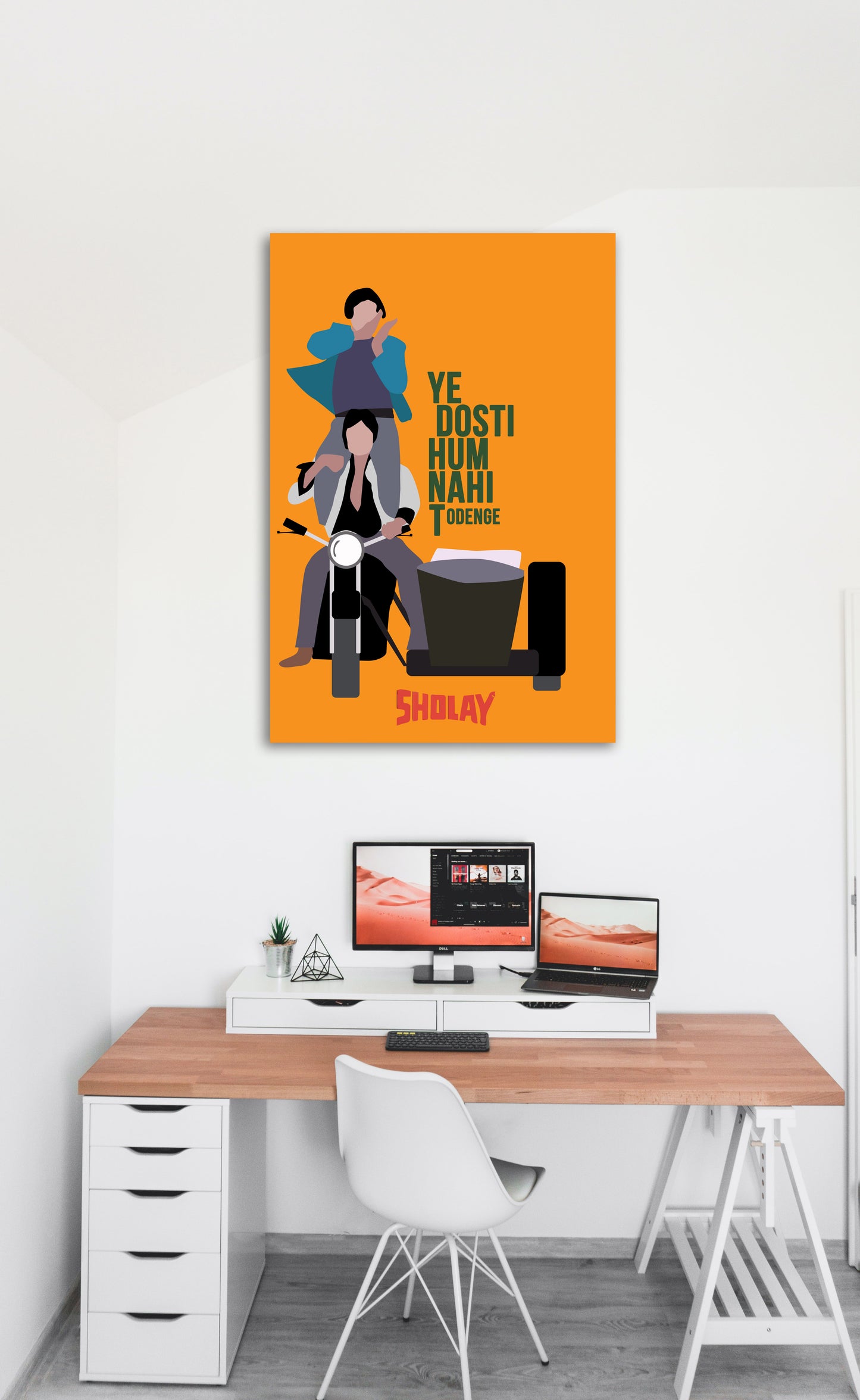Sholay Movie Artwork Bollywood | Poster | Frame | Canvas
