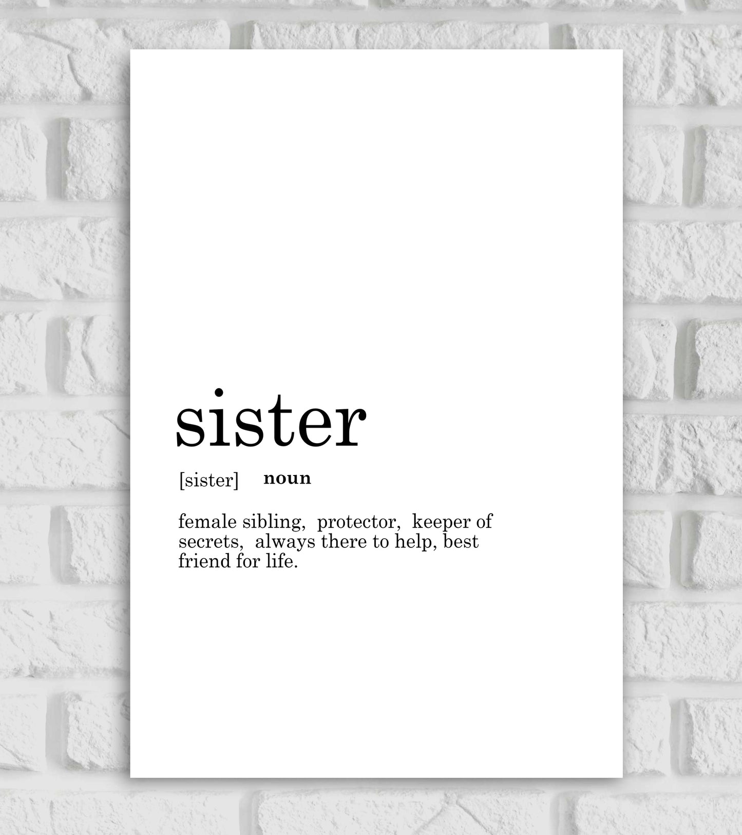 Sister Funny Dictionary Art work