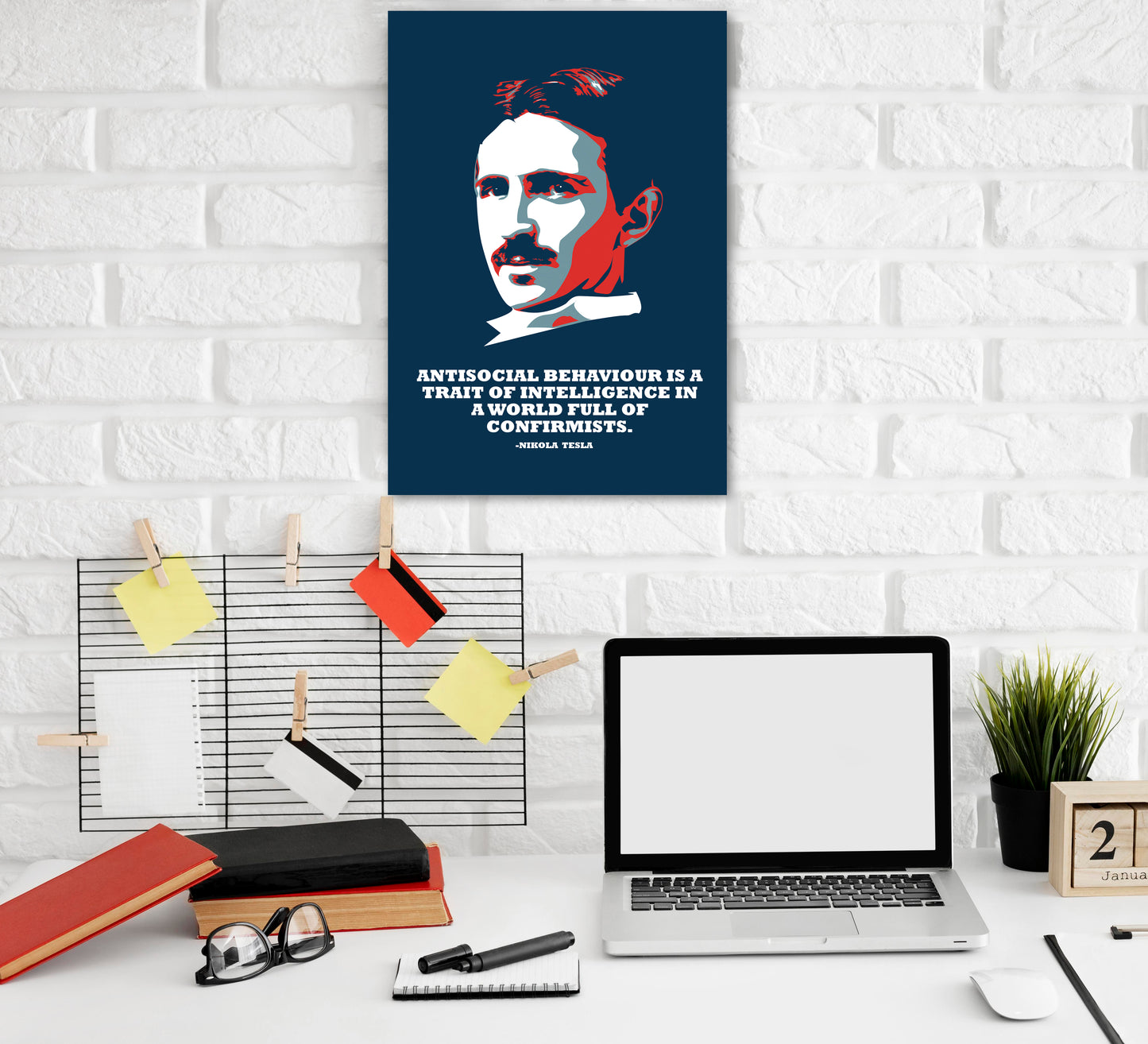 Nikola Tesla Motivational Art work
