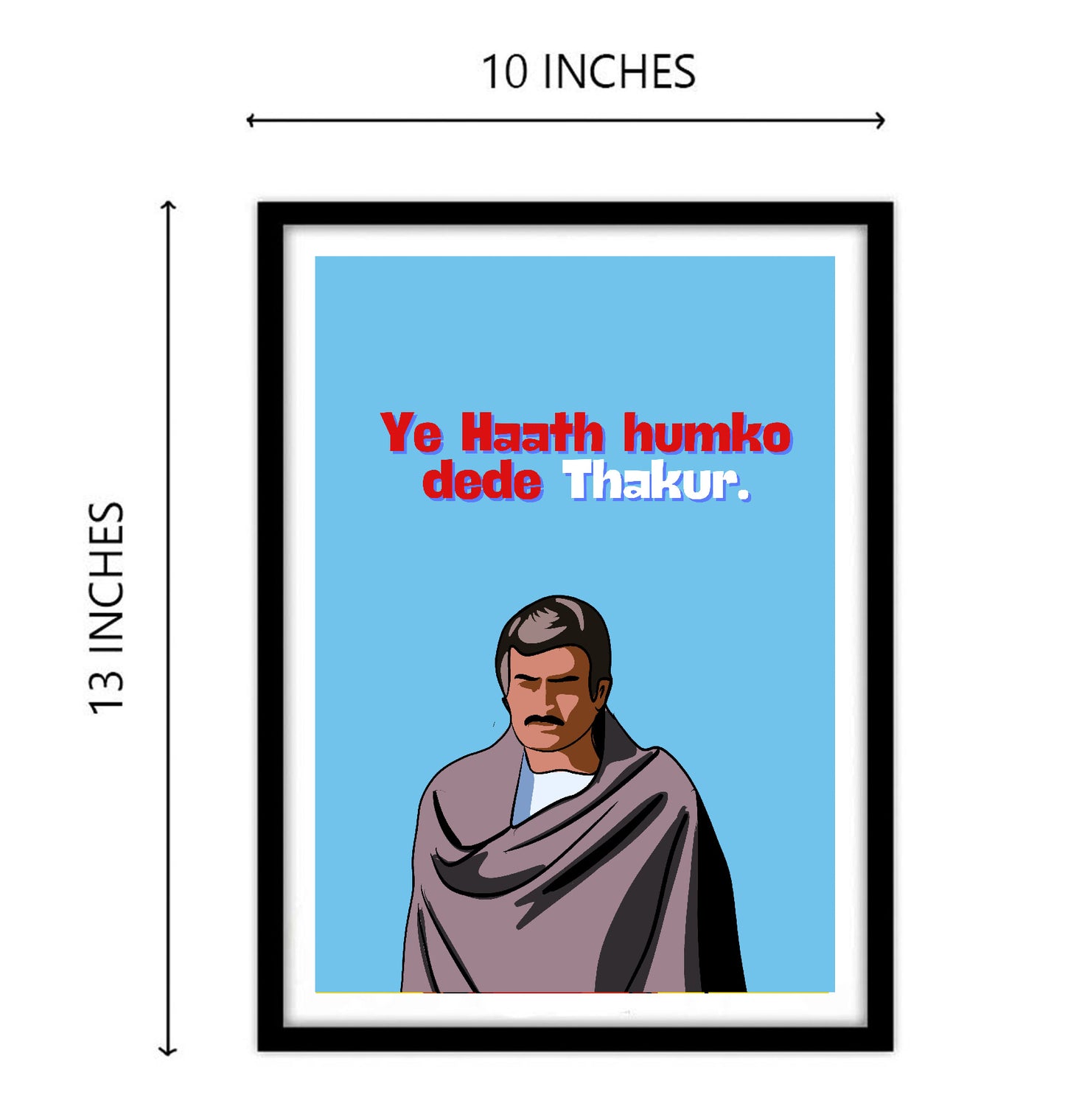 sholay Movie Thakur Funny Artwork Bollywood | Poster | Frame | Canvas