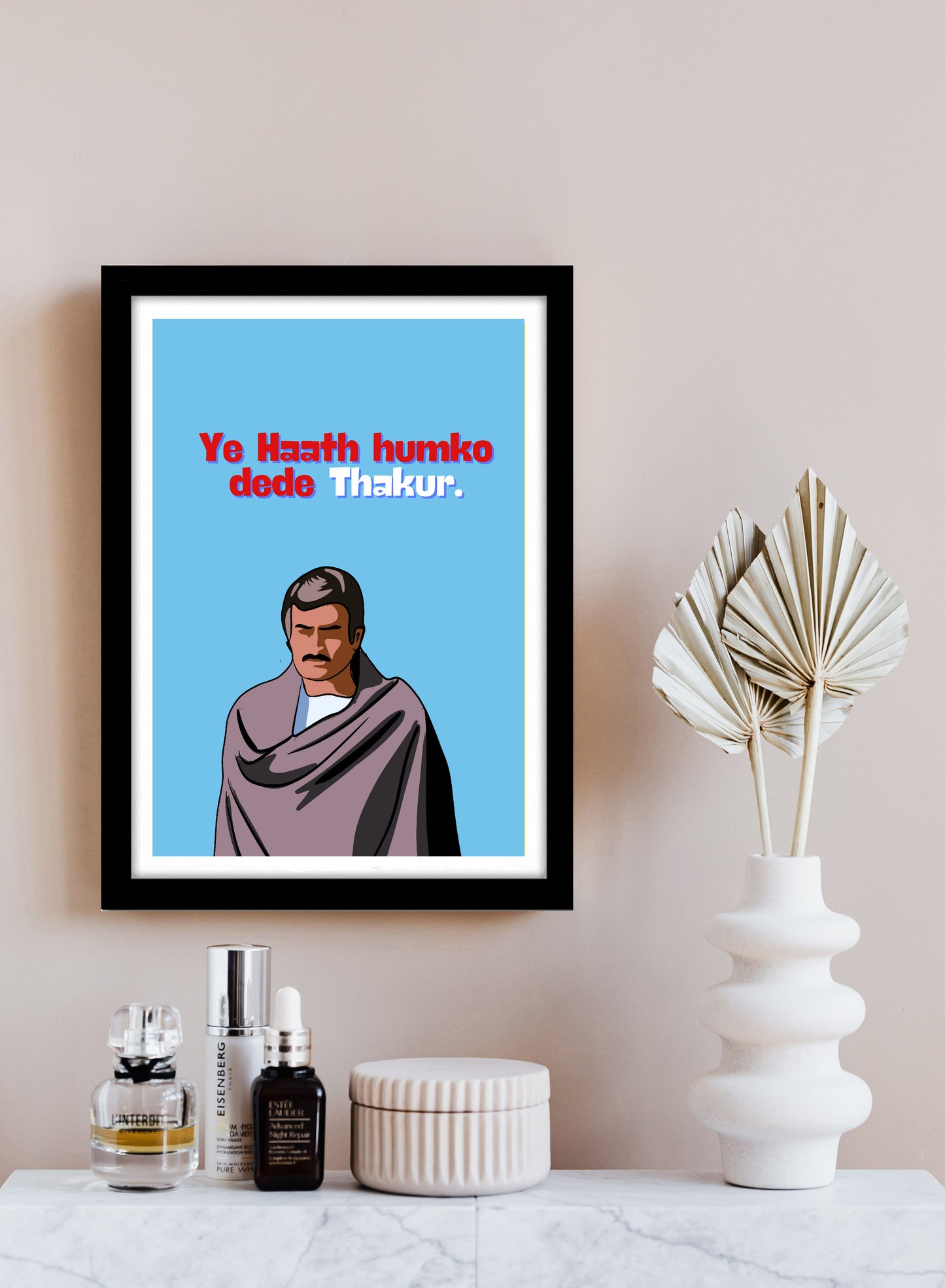 sholay Movie Thakur Funny Artwork Bollywood | Poster | Frame | Canvas
