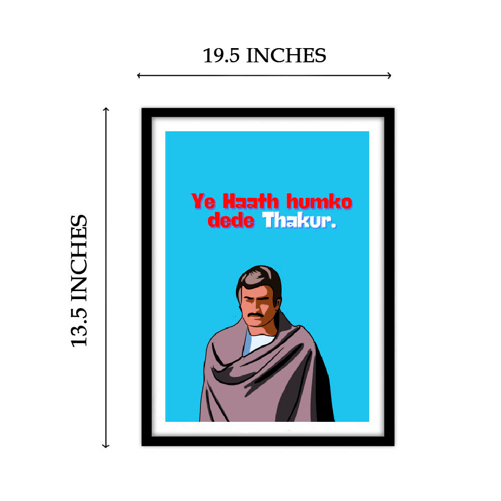 sholay Movie Thakur Funny Artwork Bollywood | Poster | Frame | Canvas
