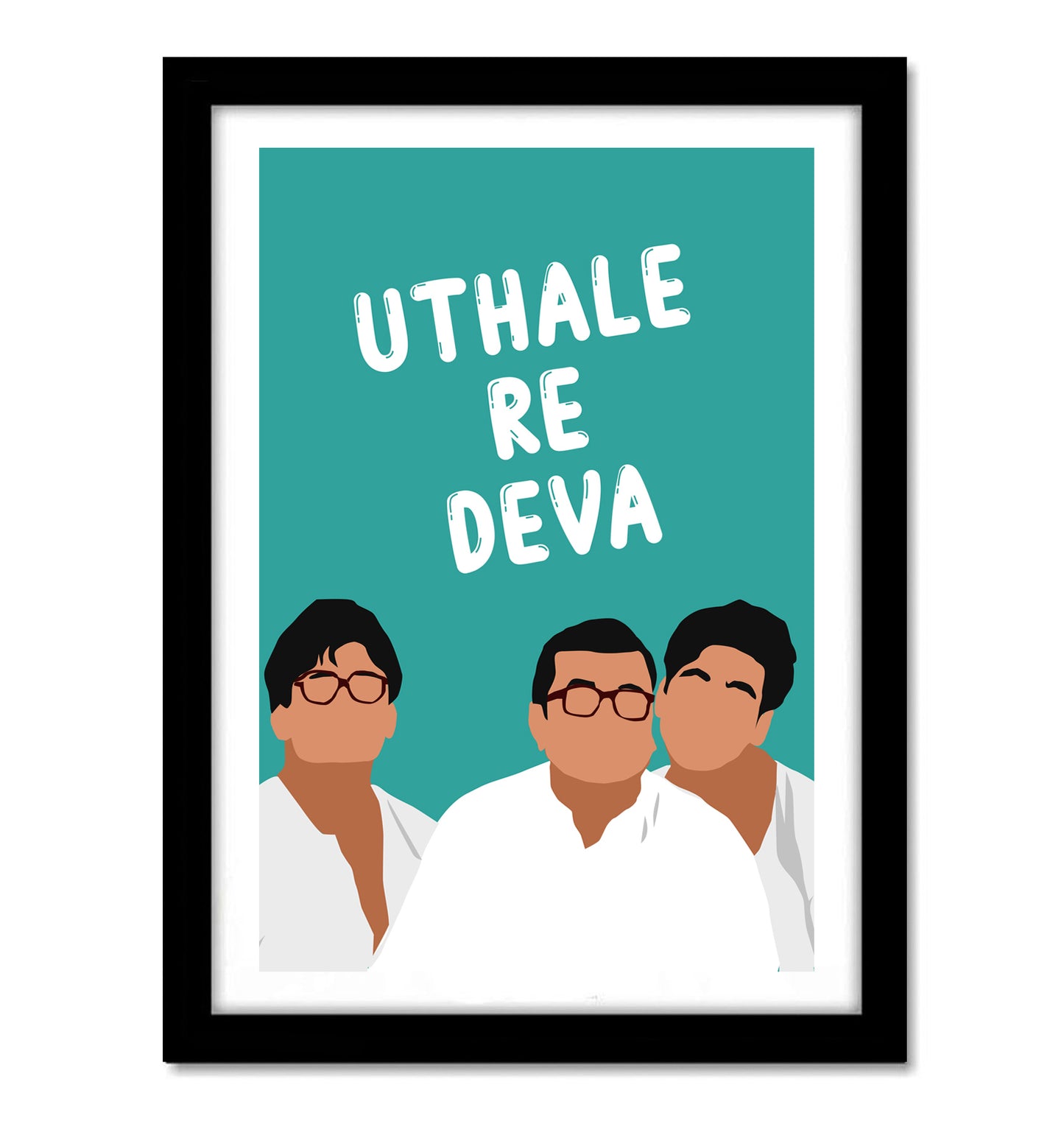 Hera Pheri Movie Paresh Rawal, Akshay, Sunil Shetty Artwork Bollywood | Poster | Frame | Canvas