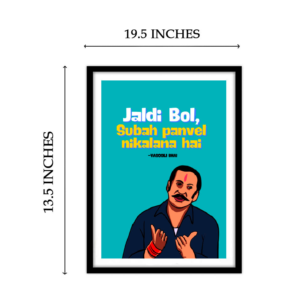 Golmaal Vasooli Bhai Funny Artwork Bollywood | Poster | Frame | Canvas