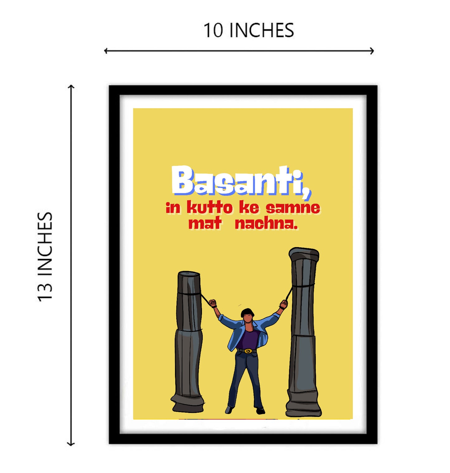 Sholay Movie Basanti Funny Artwork Bollywood | Poster | Frame | Canvas