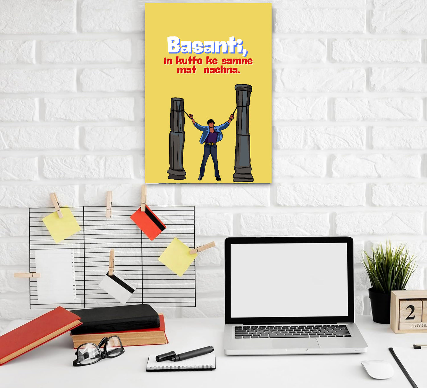 Sholay Movie Basanti Funny Artwork Bollywood | Poster | Frame | Canvas