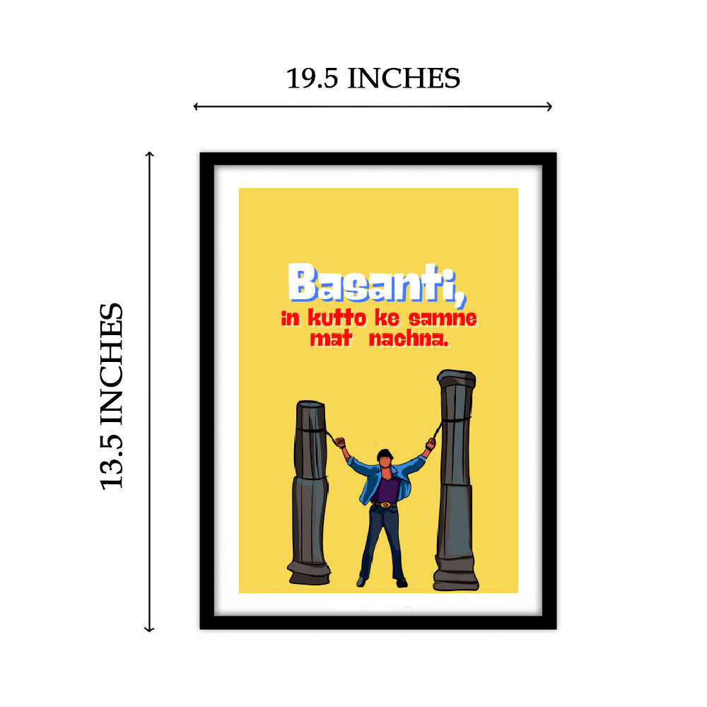Sholay Movie Basanti Funny Artwork Bollywood | Poster | Frame | Canvas